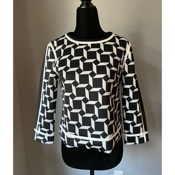 Vintage Nylon Geometric Long Sleeve (M) - Picture 1 of 9